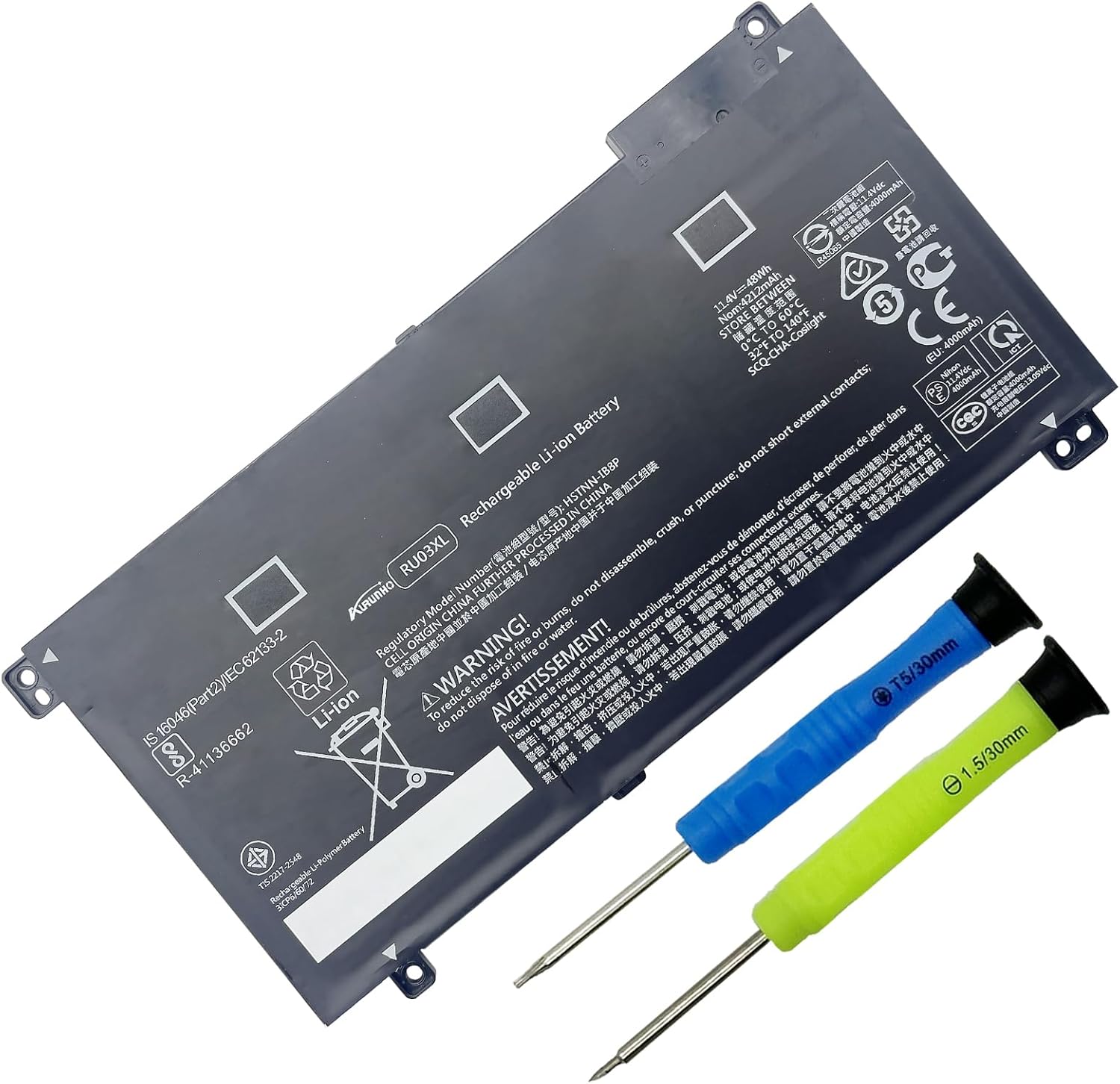 laptop battery for HP RU03XL